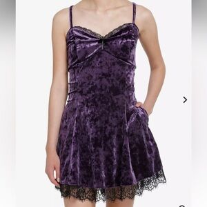 Hot Topic Cosmic Aura Purple Velvet Slip Dress Size 2X
